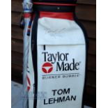 Tom Lehman Taylor Made Official Tour Bag signed by the 1996 Open Golf Champion - full size black,