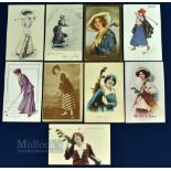 Interesting collection of various American, UK Glamour/Beauty and 'Sporting Girl Golfing Postcards
