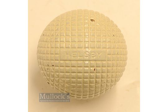 Fine The Telegraph Manufacturing Co "The Helsby" moulded mesh guttie golf ball c1898 - with 2x - Image 1 of 3