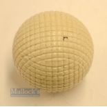 Fine and original Finely Moulded Mesh Marked large Guttie Ball - with all the original white paint -