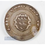 1937 Surrey County Golf Union Club Championship Winners Large Silver Medal - played at Worplesdon