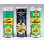 3x Unopened Slazenger Tennis Ball tins, to include 2 yellow cover Slazenger tin, 1 missing plastic
