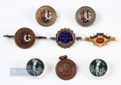 Collection Lady Members Golf Club enamel badges and coat buttons (8) - 4x Ladies Golf Union