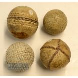 Collection of various golf and other balls (4) - large and small guttie golf balls showing