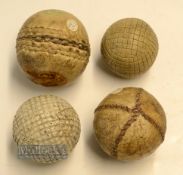 Collection of various golf and other balls (4) - large and small guttie golf balls showing