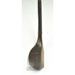 Curious and interesting maker G Million dark stained late short longnose baffie c1890 - head