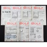 Collection of 1907 "Golf Illustrated" weekly magazines (7) 2x January, 3x February, and 2x March