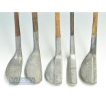 5x Various alloy putters incl' The New Mills Ray Model, Mills FG I model flat lie, Standard Golf