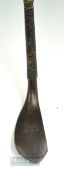 R Forgan St Andrews POWF dark stained beech wood late longnose putter c1880 - the head measures 5" x