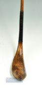 Early H Philp light stained fruit wood longnose baffing spoon c1835 - well hooked face - head