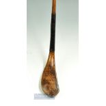 Early H Philp light stained fruit wood longnose baffing spoon c1835 - well hooked face - head