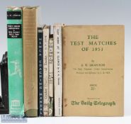 7 x Cricket Books to include West Indian Adventures E W Swanton 1954, with DJ, Hampshire County