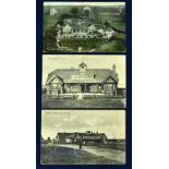 3x early North of England golfing postcards dated from 1905-1913 - Silloth Club House, Seaton