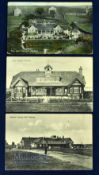 3x early North of England golfing postcards dated from 1905-1913 - Silloth Club House, Seaton