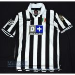 1998/99 Juventus Home Football Shirt Kappa, Liberta Digitale, black and white, size L, short sleeve