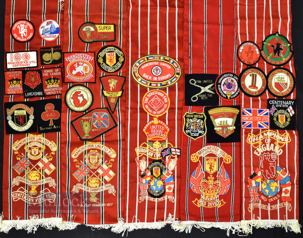 Scarce Vintage Manchester United Silk Scarves features European Champions 1968 FA Cup Winners