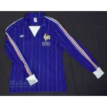 1980/82 France International Home Football Shirt Adidas, no sponsor, no size but appears Adults M/L,