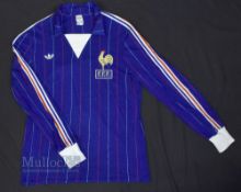 1980/82 France International Home Football Shirt Adidas, no sponsor, no size but appears Adults M/L,