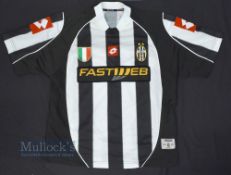 2002/03 Juventus Home Football Shirt Lotto/FastWeb, in black and white, size L, short sleeve