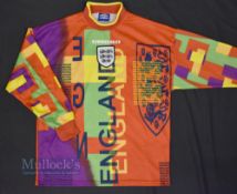 1995/96 England International Goalkeeper Football Shirt Umbro, M, multi-coloured, long sleeve