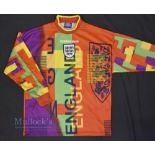 1995/96 England International Goalkeeper Football Shirt Umbro, M, multi-coloured, long sleeve