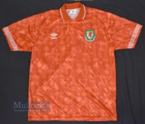 1990/92 Wales International Home Football Shirt Umbro, size L, in red, short sleeves