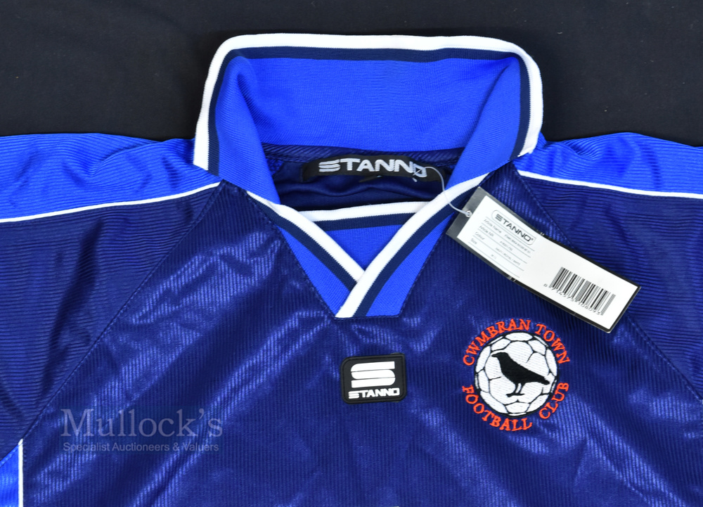 Circa 2000s Cumbran Town Home Football Shirt Stanno, Colley Hyundai, in Blue, size M/L, short - Image 2 of 2