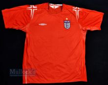 2004/06 England International football shirt size X large in red away, Umbro short sleeve