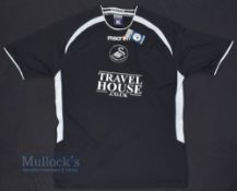 2005/06 Swansea City AFC Away Football Shirt Macron/Travel House, in black, size XL, short sleeve