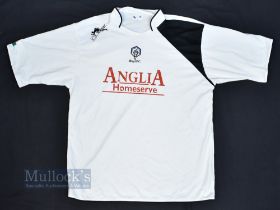 Circa 2000s Rhyl FC Home Football Shirt Classic Sportswear, Anglia Homserve, in white and black,