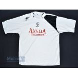 Circa 2000s Rhyl FC Home Football Shirt Classic Sportswear, Anglia Homserve, in white and black,