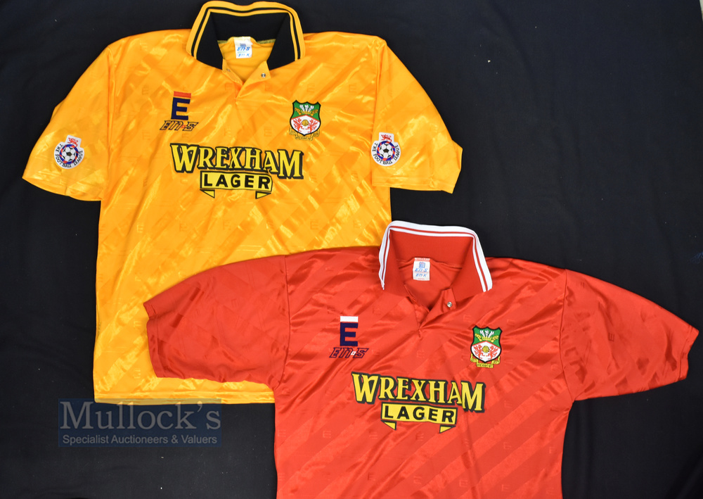2x Circa 1994/96 Wrexham Home and Away Football Shirts EN-S, Wrexham Lager, in red, size 42/44,