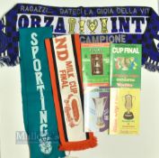 Cup Final Football Programmes and Football scarves to include programmes of, Liverpool v Newcastle