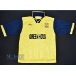 1995/97 Shrewsbury Town Away Football Shirt in yellow, Greenhouse, MG Sportwear, size L, short