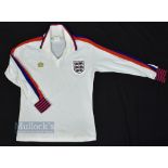 1974/81 England International Home Football Shirt Admiral, no sponsor, in white, fading to label