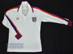 1974/81 England International Home Football Shirt Admiral, no sponsor, in white, fading to label