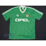1990/92 Ireland International Home Football Shirt Adidas, Opel, size XL, in green, short sleeve