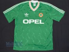 1990/92 Ireland International Home Football Shirt Adidas, Opel, size XL, in green, short sleeve