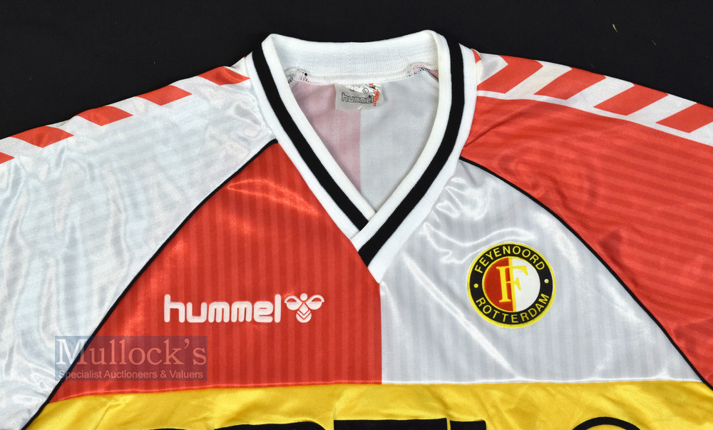 1987/89 Feyenoord Home Football Shirt Hummel, Opel, size L, red and white, short sleeve - Image 2 of 2