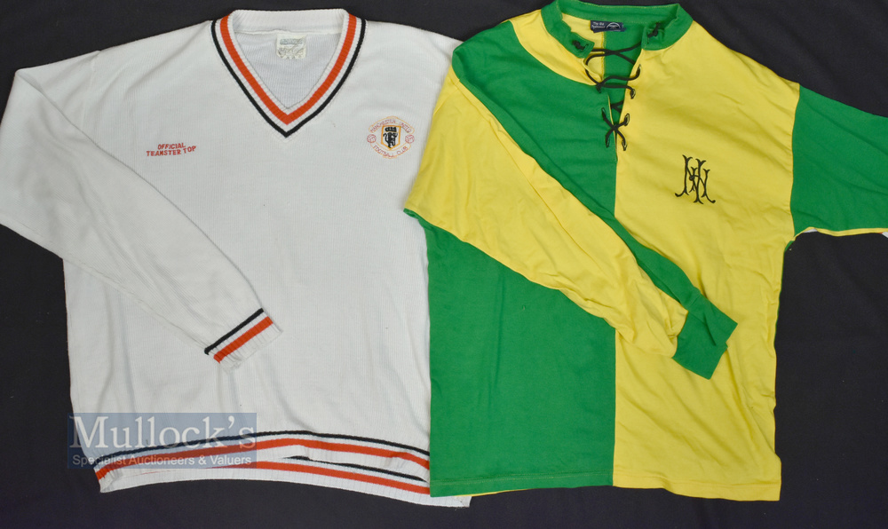 Retro 1892 Newton Heath Manchester United Football Shirt in green and yellow, size L, plus