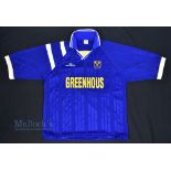 1995/97 Shrewsbury Town Home Football Shirt in blue, Greenhouse, MG Sportwear, size M, short sleeve