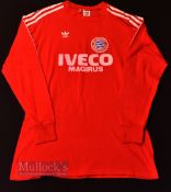 1982/84 Bayern Munich Home football shirt size large, made in West Germany, Adidas, in red, stitched