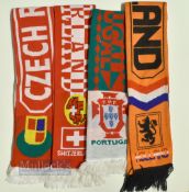 UEFA Euro 96 international scarves for Holland, Portugal, Switzerland and Czech Republic; (4) Good