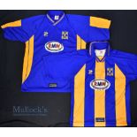 1999/01 and 2001/03 Shrewsbury Town Home Football Shirts both Patrick, MW Electrical Services,