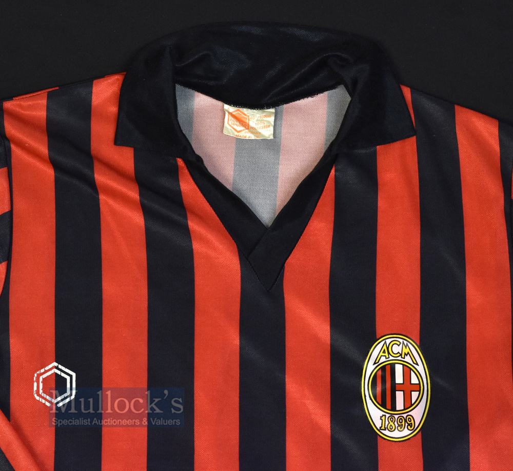 Retro AC Milan Home Football Shirt Coffer Sports, size 40, long sleeve, red and black - Image 2 of 2