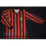 Retro AC Milan Home Football Shirt Coffer Sports, size 40, long sleeve, red and black