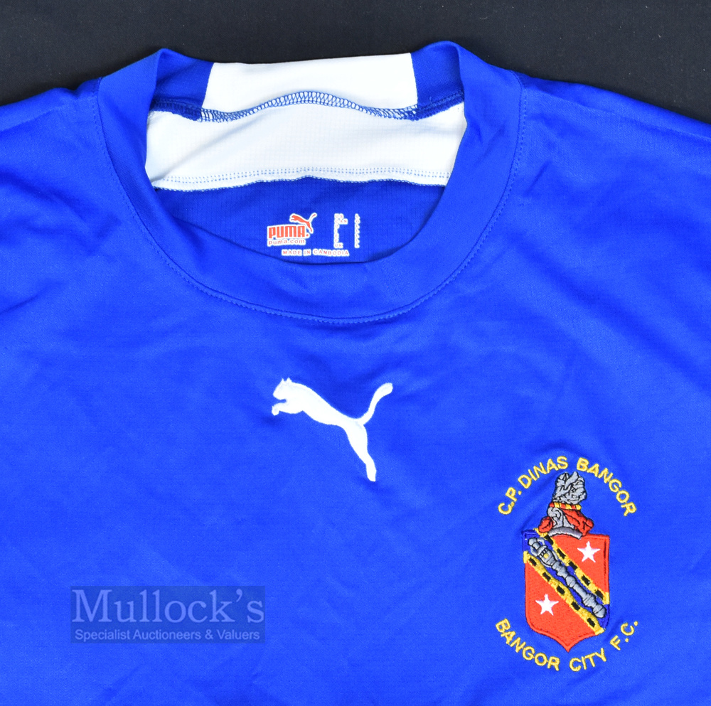 Late 2000s Bangor City FC Home Football Shirt Puma, Audi, size L, in blue, long sleeve - Image 2 of 2