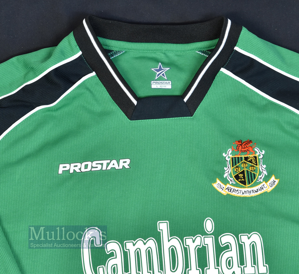 2004/05 Aberystwyth Town AFC Home Football Shirt Cambrian Tyres, Prostar, in green and black, size - Image 2 of 2