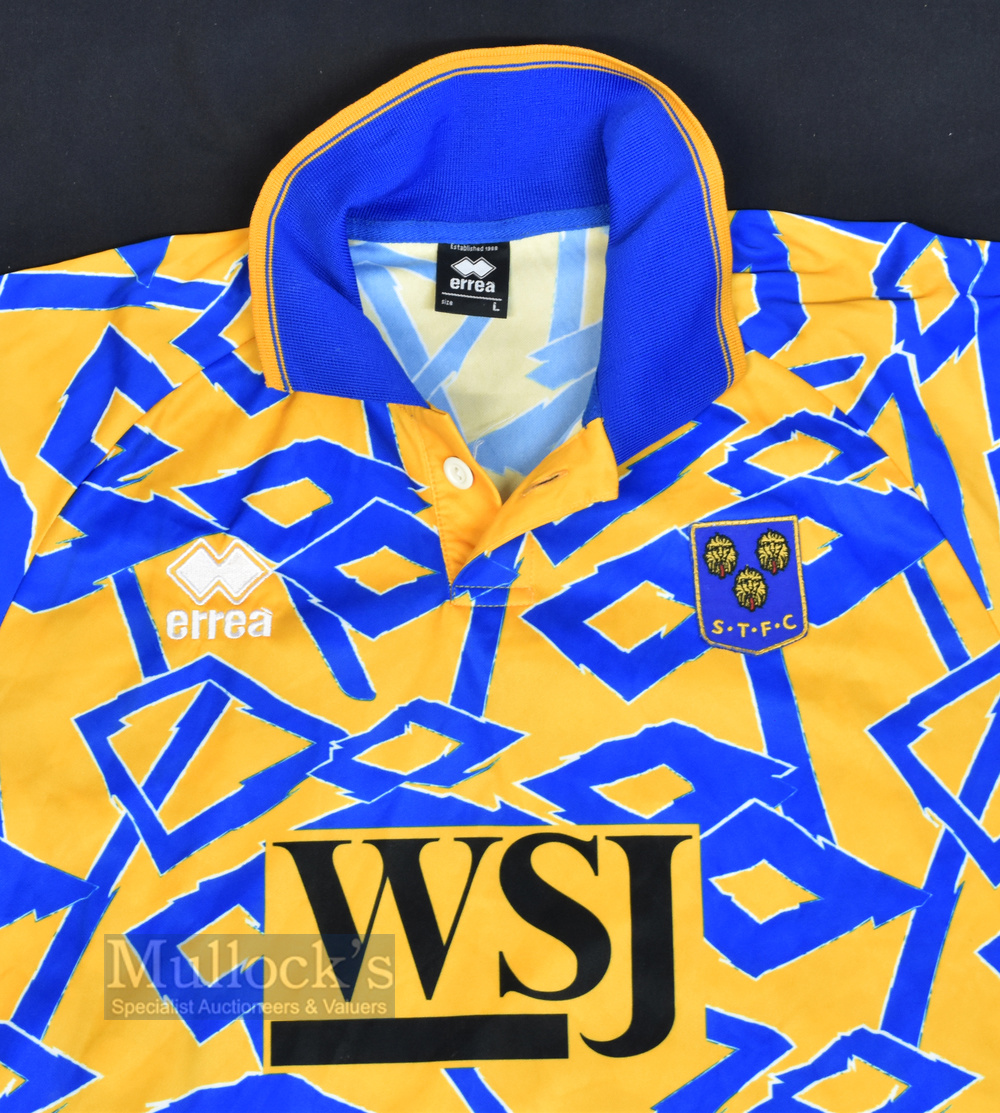 Limited Edition circa 2016 replica 1992/93 Shrewsbury Town Home Football Shirt 'Scrambled Egg' - Image 2 of 2