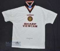 1996//97 Manchester United Away Football Shirt Umbro, Sharp View Cam, in white, size L, short
